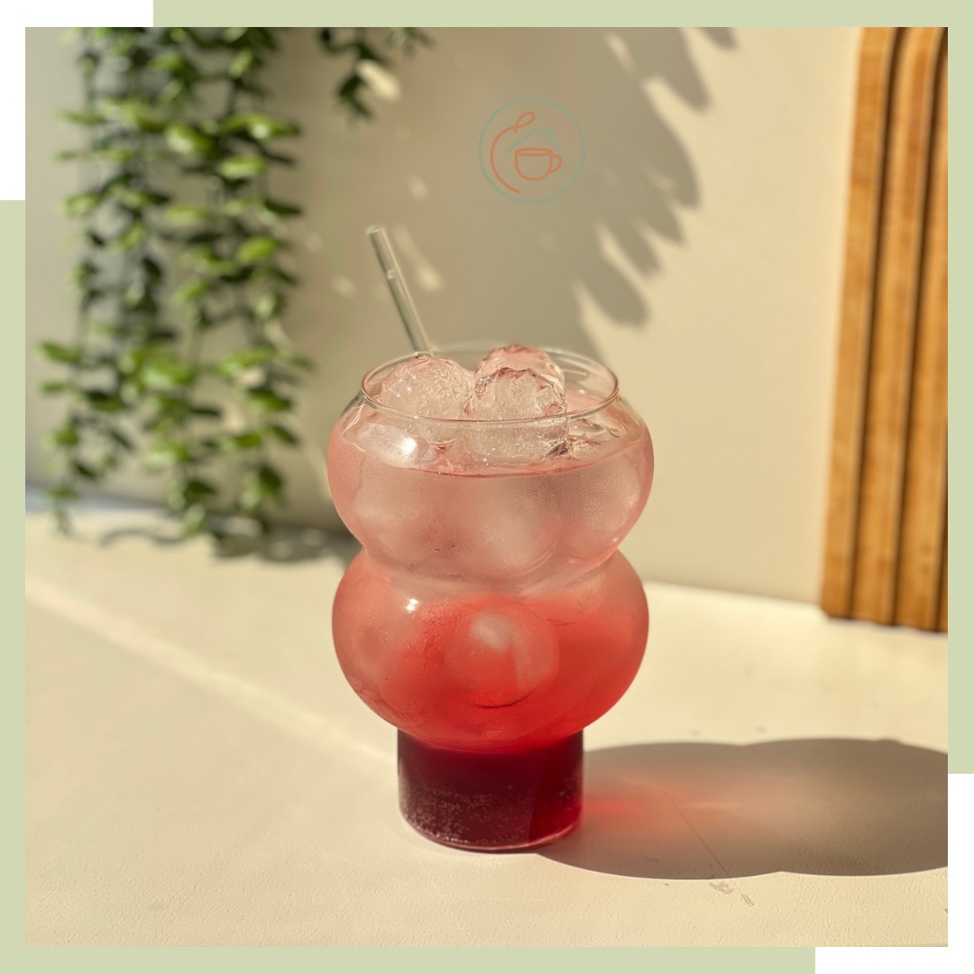 لیوان اسموتی پیرکس توپی بلند(دو حلقه پایه دار)