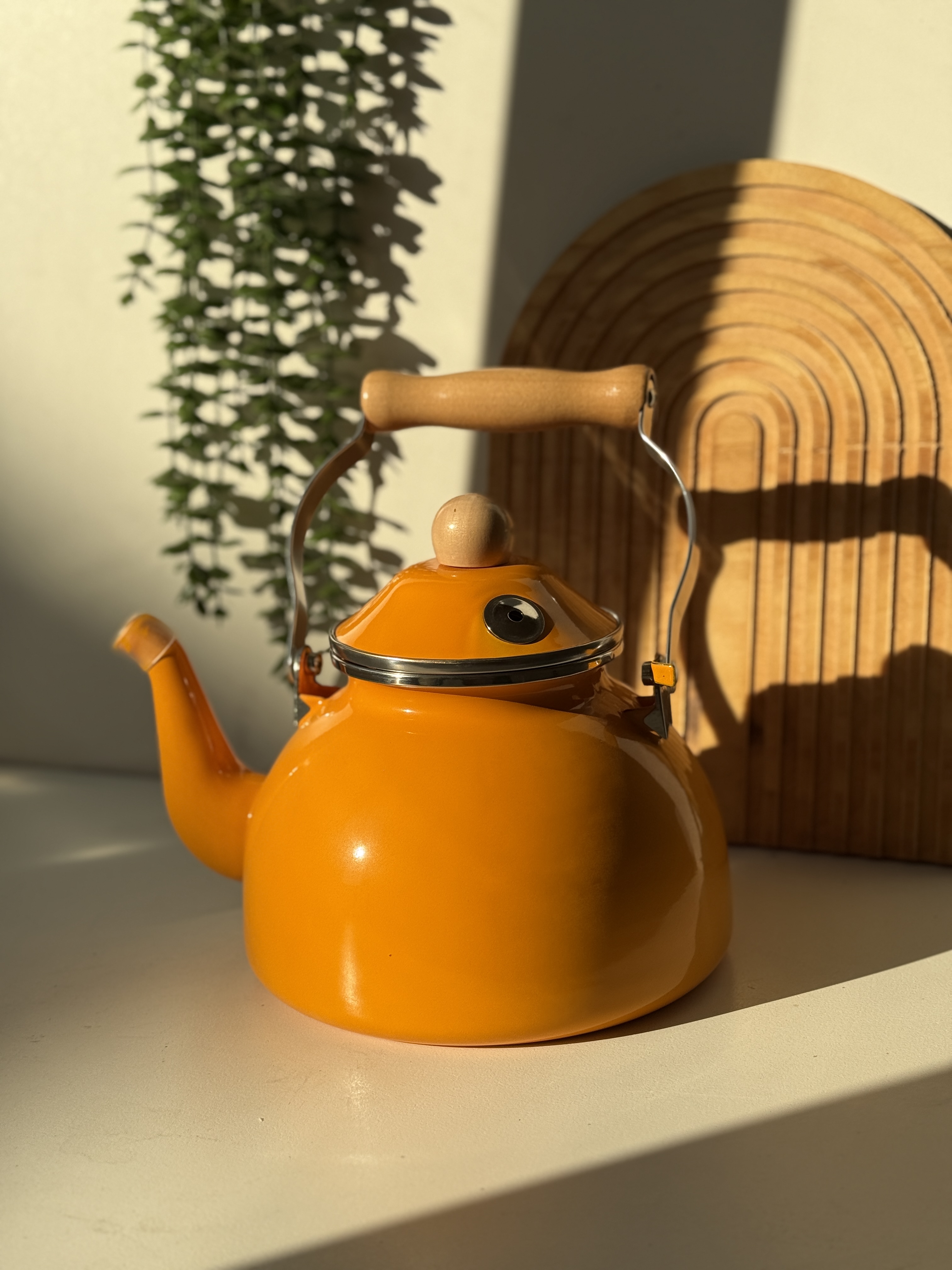 کتری لعابی طرح انگلیش هوم کرم